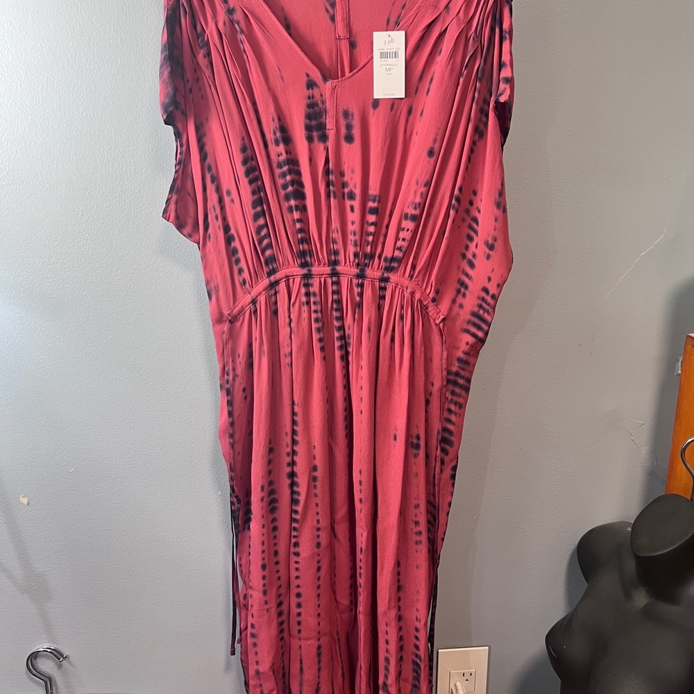 J. Jill Pink and Blue Maxi Dress Petite M NWT